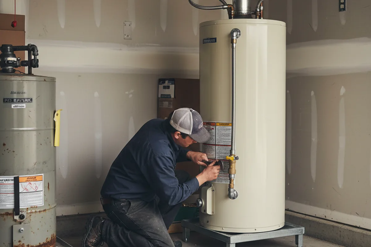 Water heater and shutoff valve replacement in Whitefield